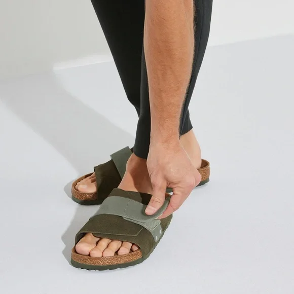 BIRKENSTOCK Kyoto Suede Leather Thyme Men’s Sandal - Picture 3 of 8